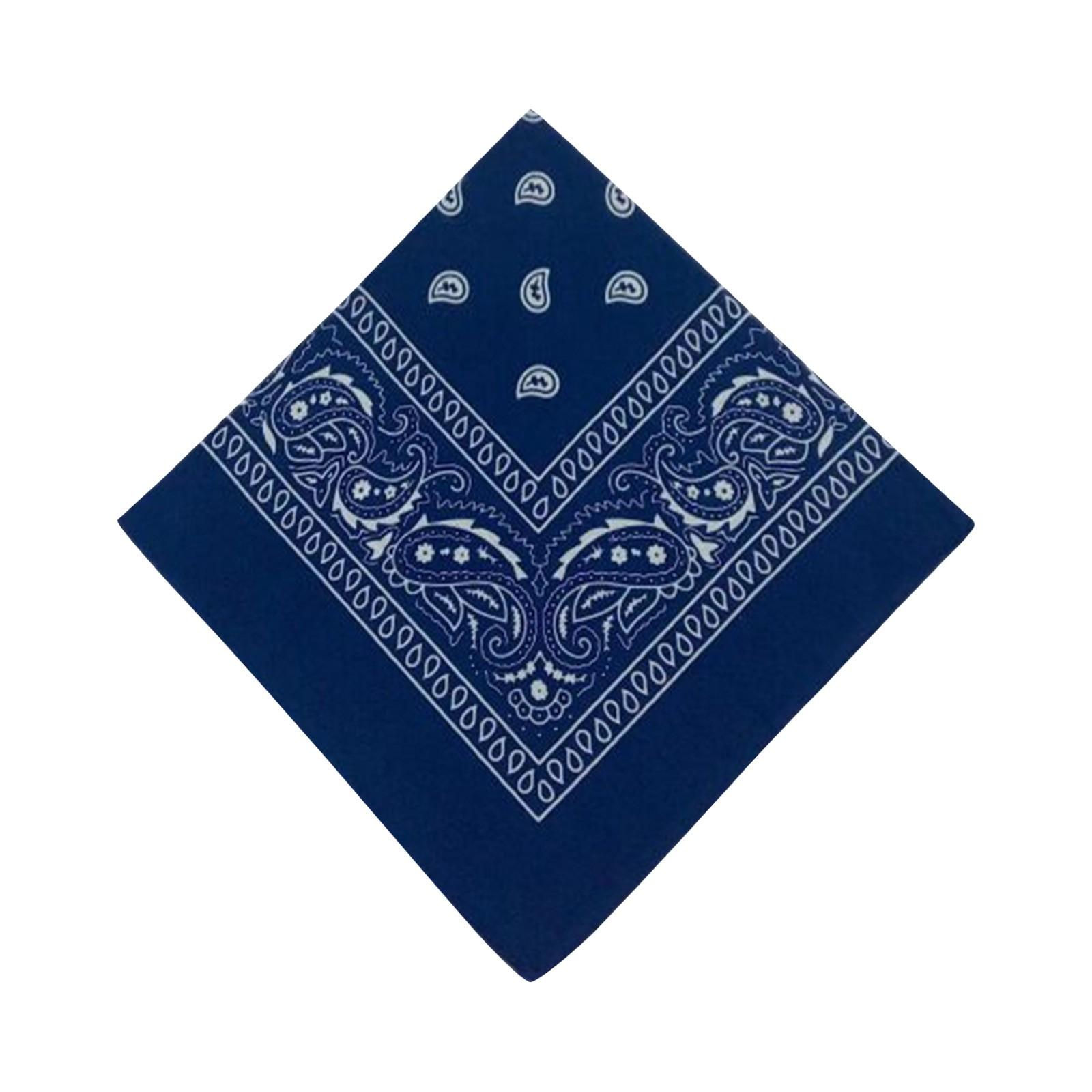 Baumwolle New Tie-Dyed Kopftuch Paisley Scroll Bandana Tie-Dyed Square One Size dunkelblau