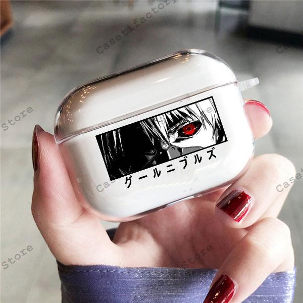 Anime Tokyo Ghoul Airpods Hülle Soft Protector Cover Box für Apple Airpods 1 2 3 Pro Cartoon Transparente AirPods Hülle Airpods pro