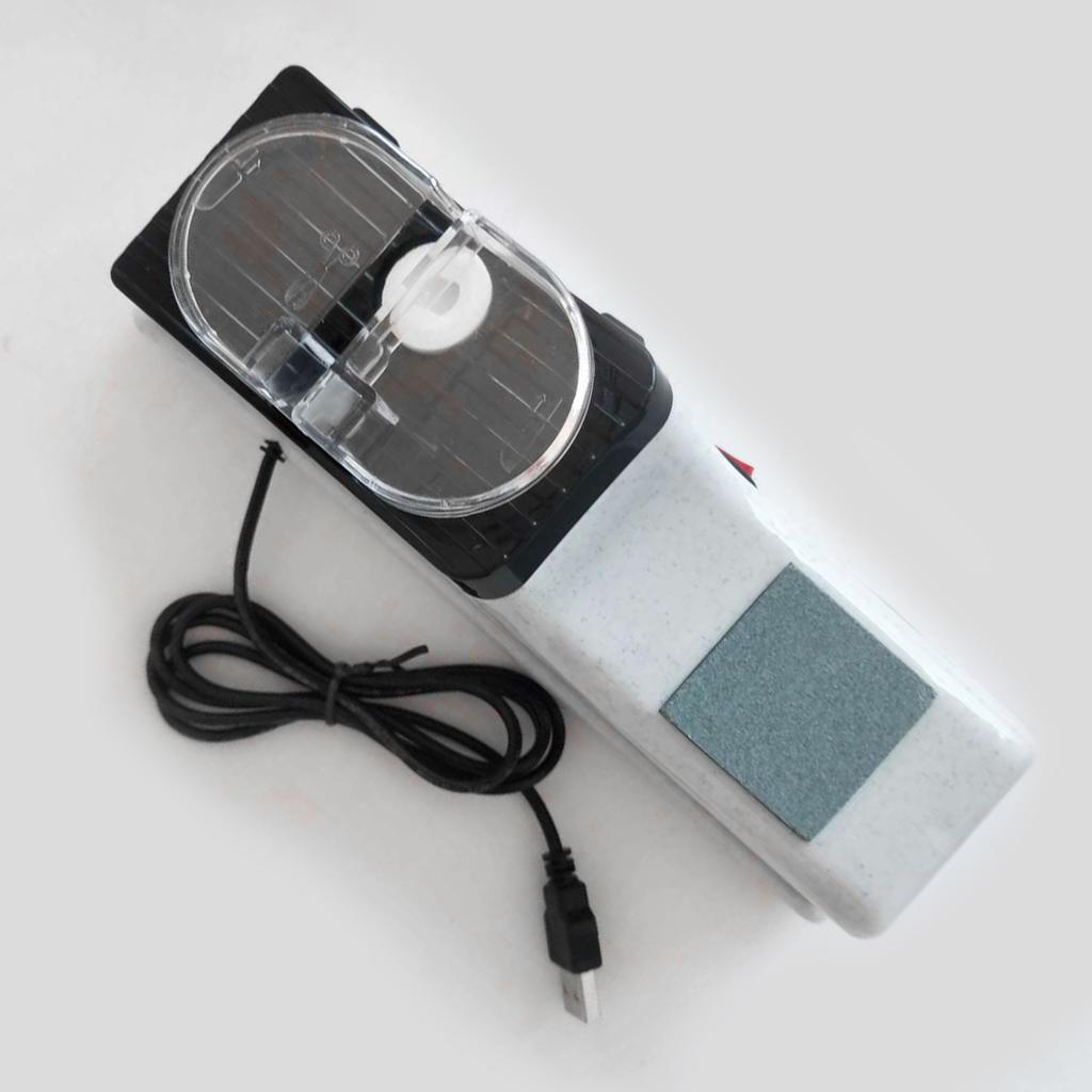 Elektrischer USB-Messerschärfer, verstellbar, für Küchenmesser, Werkzeug, Messer, Schere, Schleifstein weiß