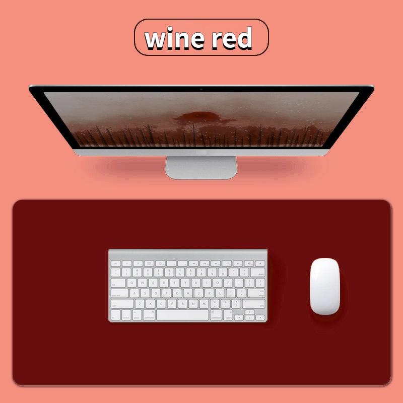 Plus Size Büro-Schreibtisch-Schutzmatte, PU-Leder, wasserdichtes Mauspad, Desktop-Tastatur, Schreibtisch-Pad, Gaming-Mauspad, PC-Zubehör 70*40cm wein rot