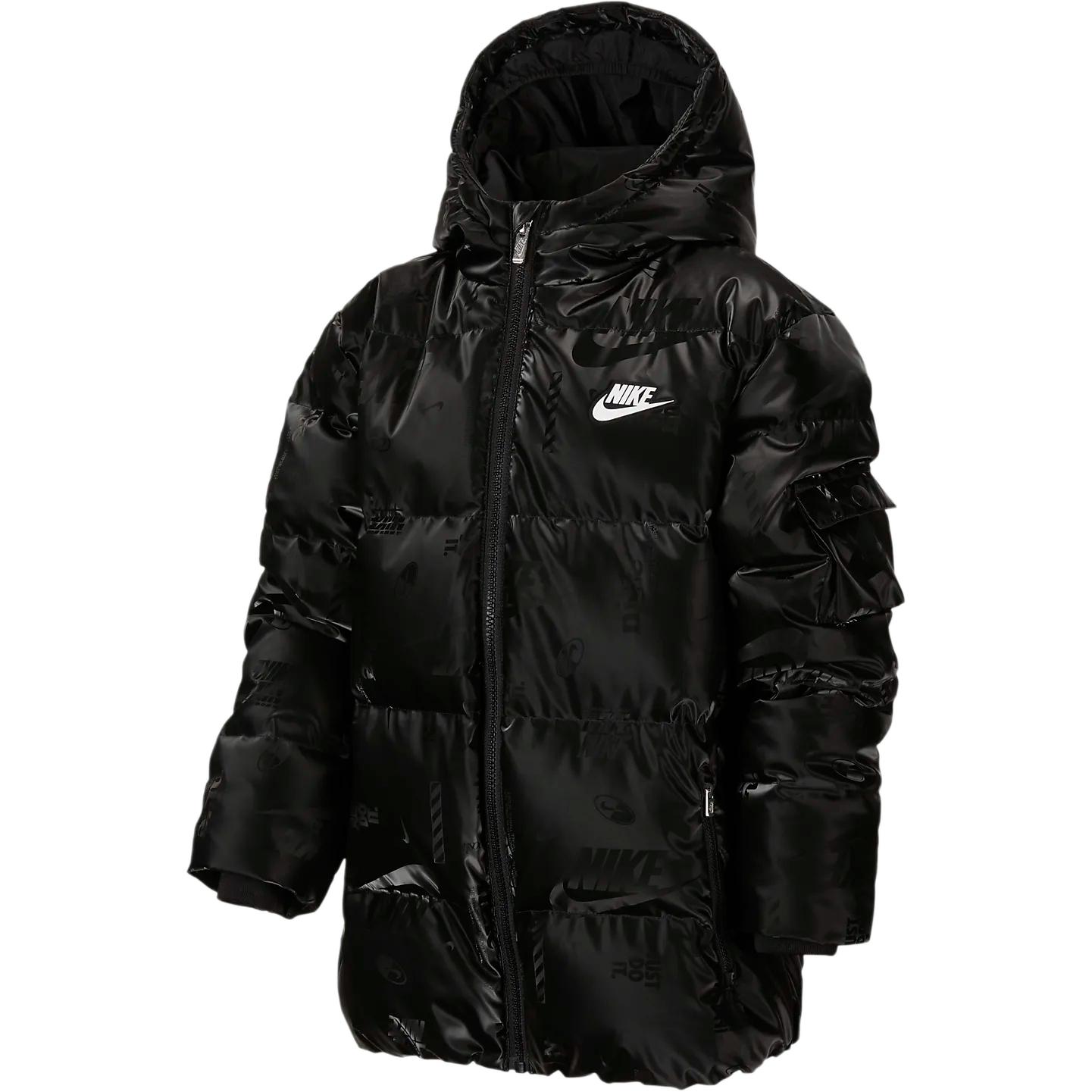 Nike Daunenjacke DNA Bequem Kapuze Mode Kinderjacken Schwarz HQ7176-010 XS