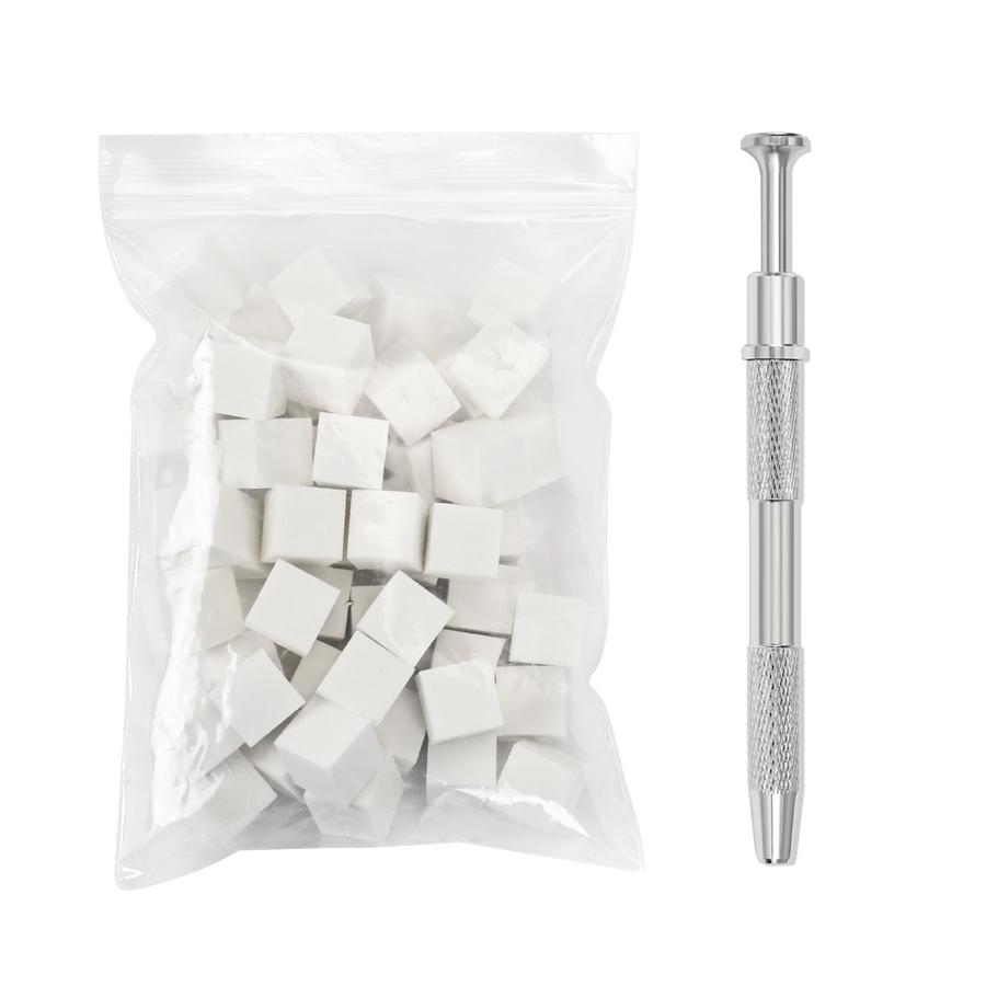 Nail Art Rouge-Applikator-Set mit 50 weichen Schwämmen, Gradient Blending Gripper Tool, Nagelstempel für die Maniküre weiß