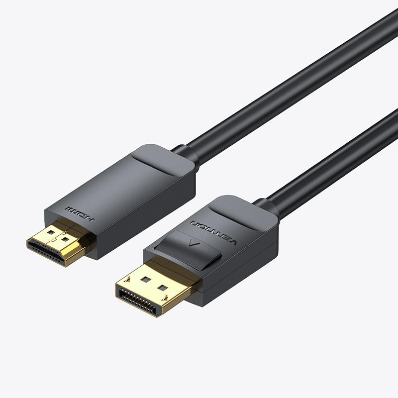 Vention DisplayPort-zu-HDMI-Kabel 4K DP-zu-HDMI-Kabel 1080P@60Hz Display-Port HDMI für PC Laptop HDTV-Projektor DP-zu-HDMI-Kabel 1m schwarz