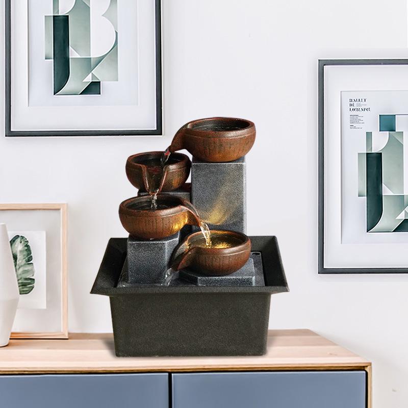 Elegante Zimmerbrunnen: Modernes minimalistisches Fließwasser-Ornament für Büro, Wohnzimmer oder Eingangsbereich. Perfekte Heimdekoration und Geschenk. SL005 with EU Pump