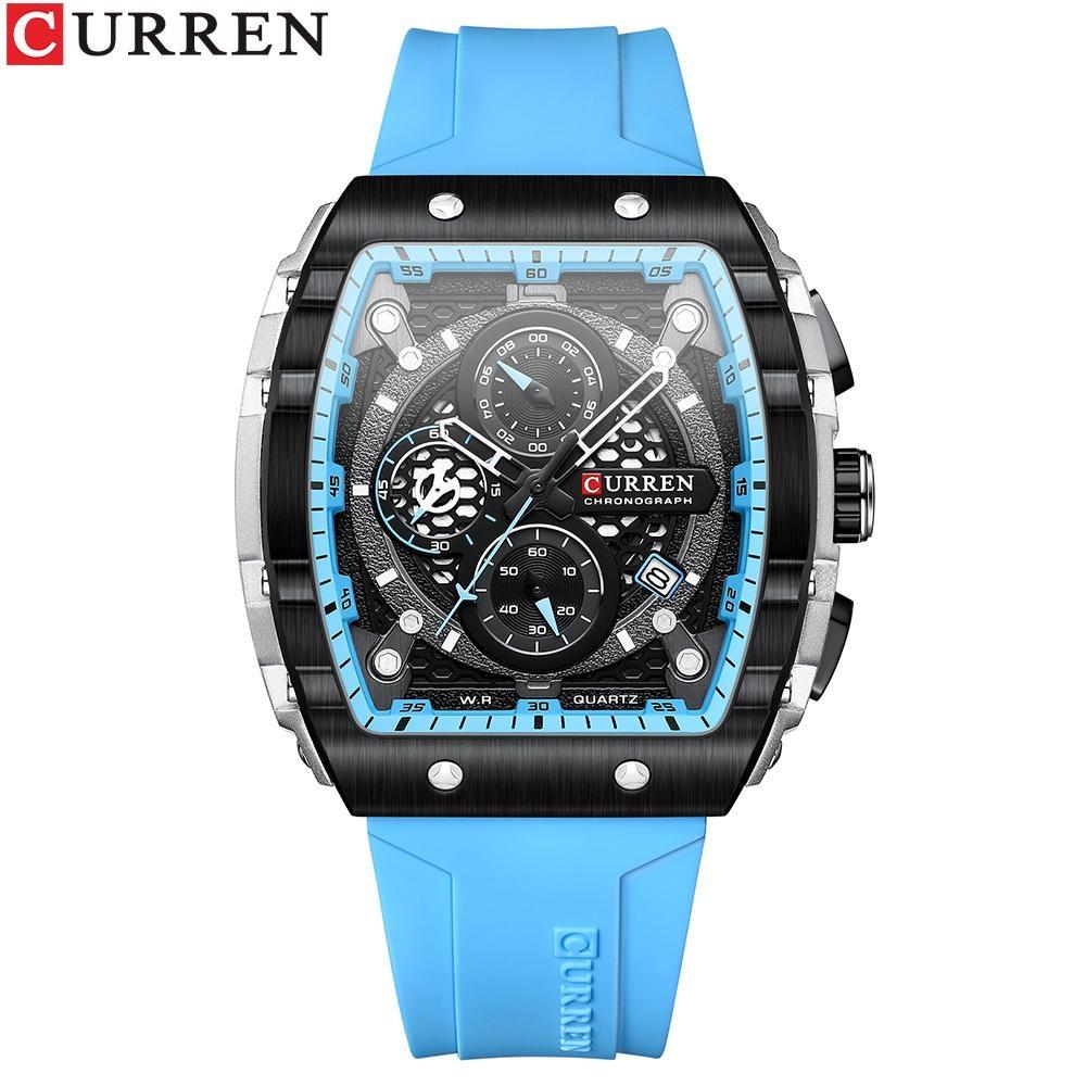 Curren 8442 Herrenuhr Six Pin Quarzband Herrenuhr Mode Sport Herrenuhr blau