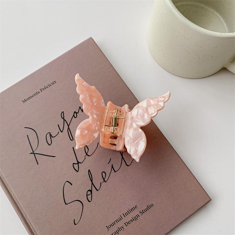 Neue Vintage Acetat Schmetterling Haar Klaue Pferdeschwanz Clip Barrettes Süße Fee Unregelmäßigen Bogen Haar Clip Krabben Haarnadeln Frauen Haar Zubehör Kopfbedeckungen orange