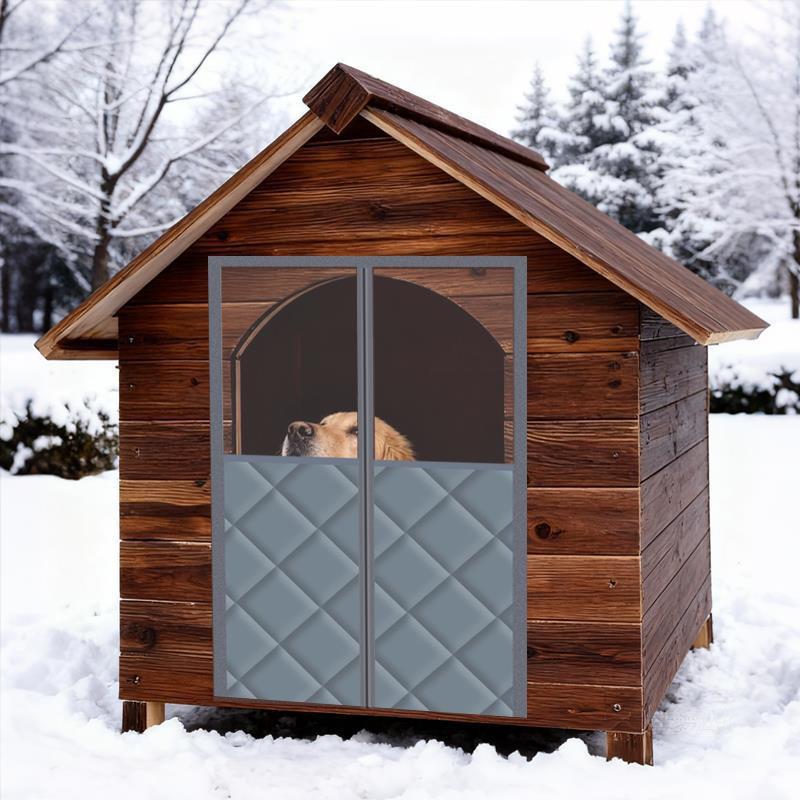 Wasserdichter und isolierter Winter-Haustürvorhang: Große Hundehütte & Katzenbett 25x25 cm
