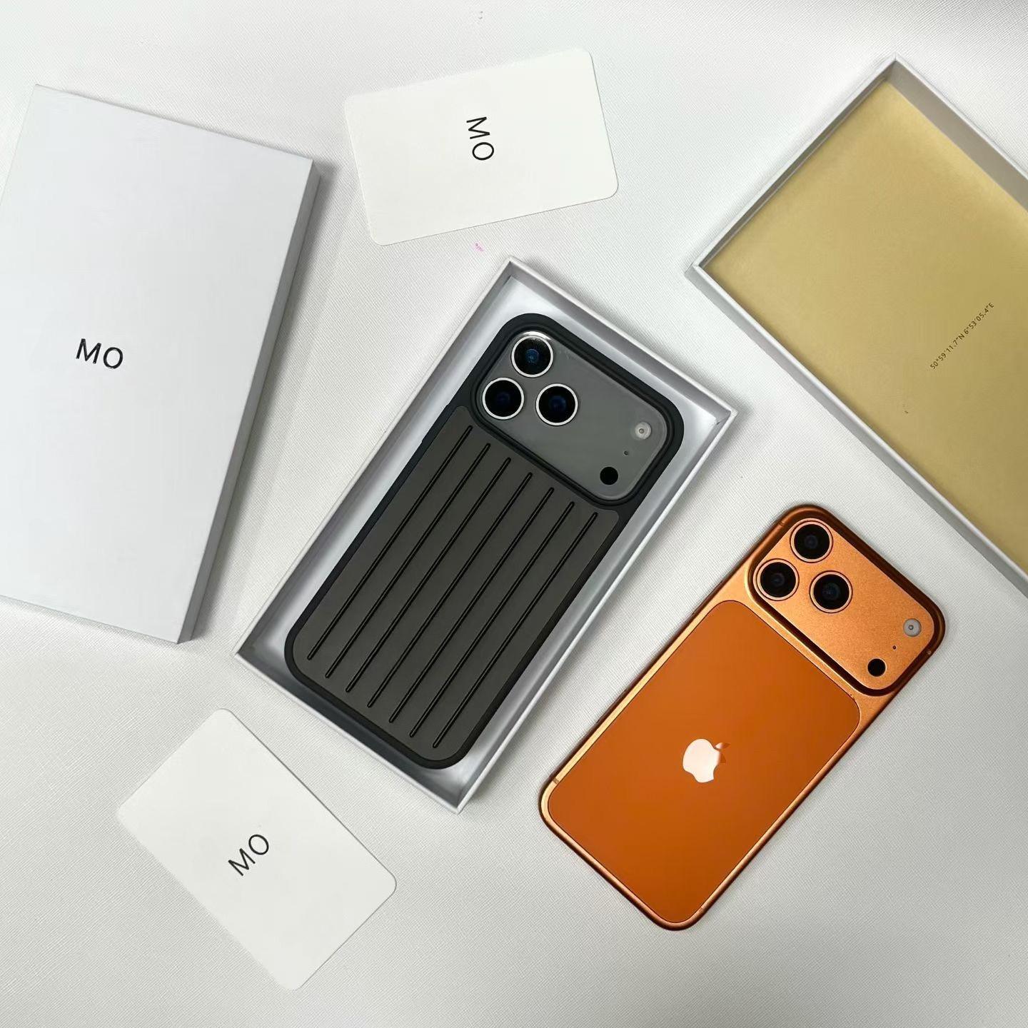 Aluminiumlegierung Für RIMOWA Luxus Business Gepäckkoffer Für IPhone 17 Pro Max 16 15 14 13 3D Wellenstreifen Stilvoll Verbessern Sturzsicher Schutzhülle iPhone 13 grau