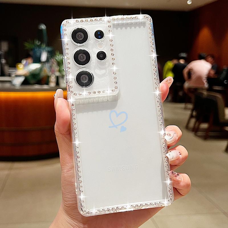 Einfache Herzen Weiche Hülle Für Samsung Galaxy A56 A55 A54 A36 A35 A25 A15 A16 A53 5G S24 Ultra S25 Edge S23 FE Diamant Handyhülle Galaxy S23 FE