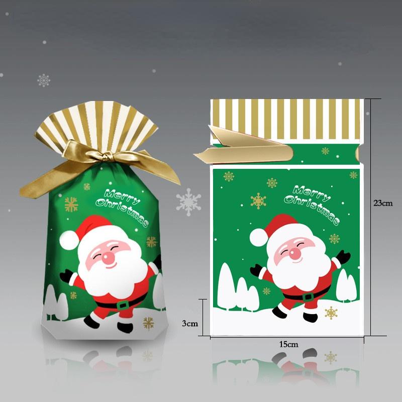 5Pcs Neue Jahr Weihnachten Süßigkeiten Verpackung Santa Geschenk Tasche Weihnachten Kunststoff Tasche Weihnachten Dekorationen für Home Navidad Santa Claus
