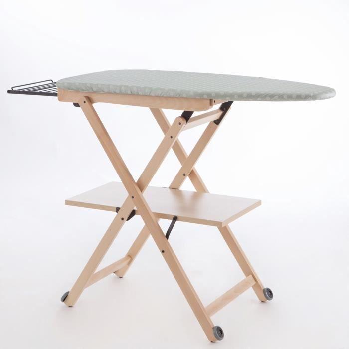 Arredamenti Italia AR_IT - 621 STIROCOMODO Bügelbrett Verstellbar/Klappbar Massivbuche Naturfarben 135 x 88 x 45 cm