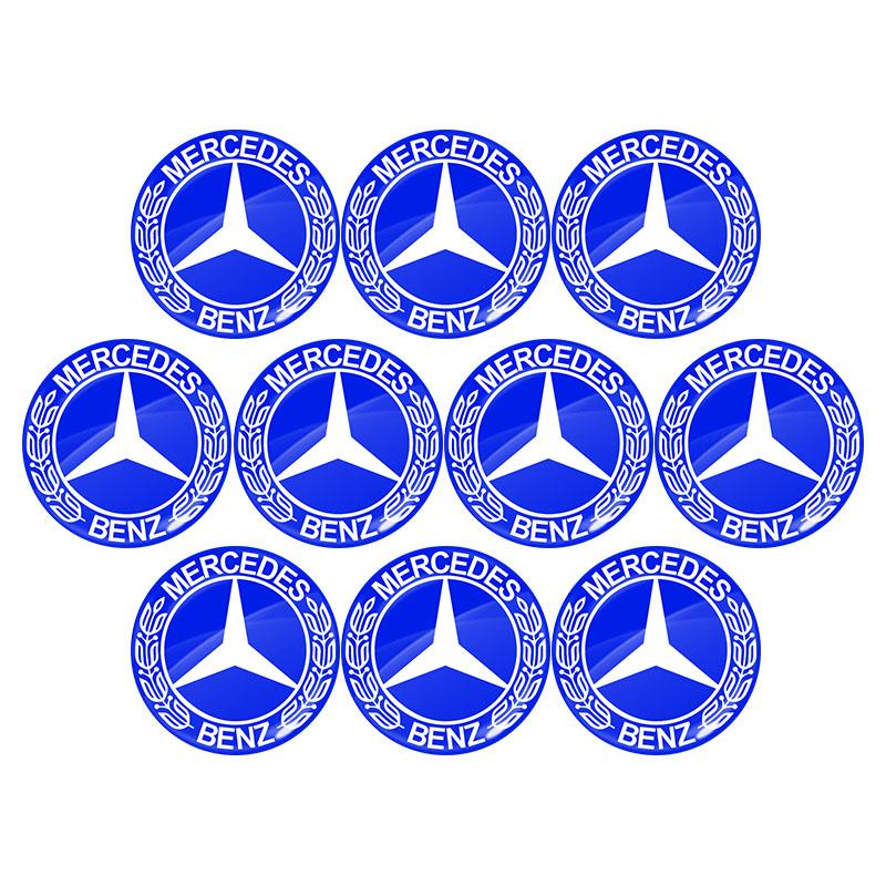 Autoaufkleber Aluminium Auto Schlüssel Dekoration Aufkleber Zubehör Für Mercedes-Benz V177 W247 W176 W177 W207 W203 W204 GLA GLC X253 GLK 10pcs blue