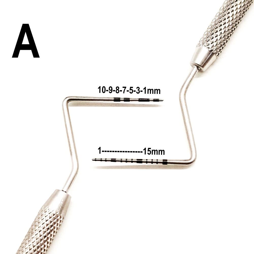1 Stück Dental Parodontal Sonde mit Scaler Dental Explorer Instrument Werkzeug Zahnarzt Endodontie Werkzeug Edelstahl CPI Sonde 1 piece A-medium