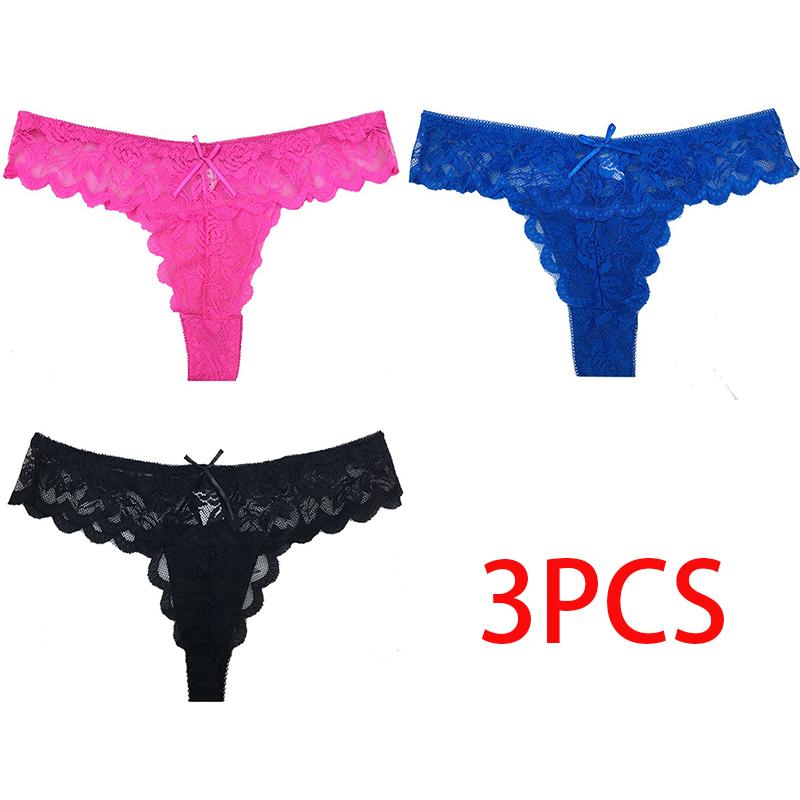 Ultradünner Tanga, transparent, sexy Höschen, Unterwäsche, Damen-Baumwollspitze, Tanga-Slip, Damen-Dessous M orange