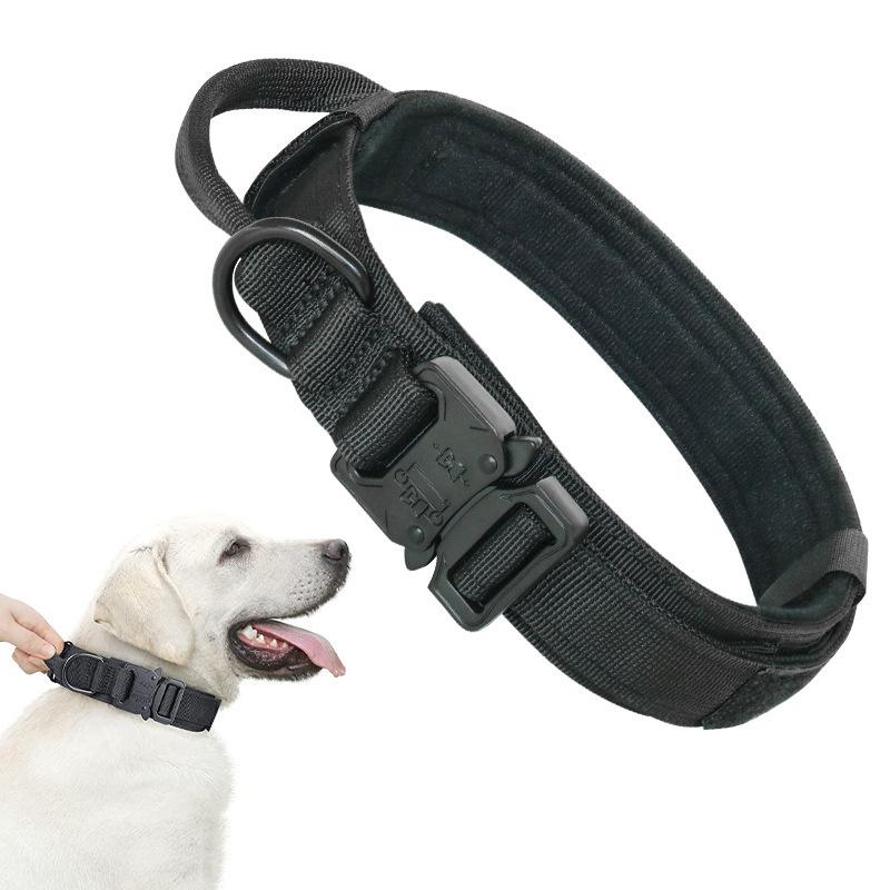 Großes Hundehalsband Taktisches Trainings-Nylon-Hundehalsband Cobra-Schnalle Eng anliegend Kontroll-Hunde-Halsring XL(