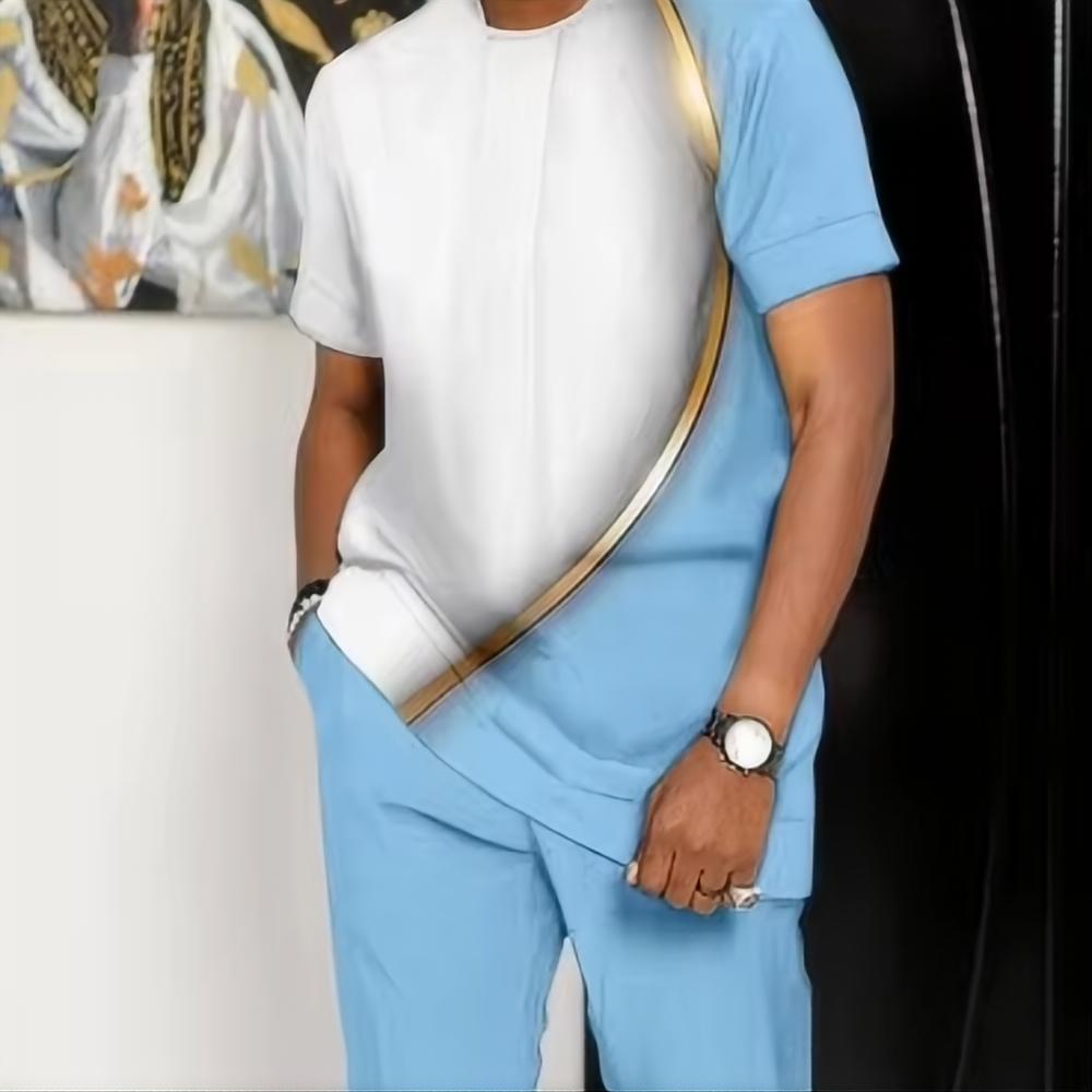 Sommermode neuer Sportanzug Herren T-Shirt+Hose 2-teiliges Set Herren Übergröße Kleidung Joogers Outfit 3D-bedrucktes Hosen-Set 2XL