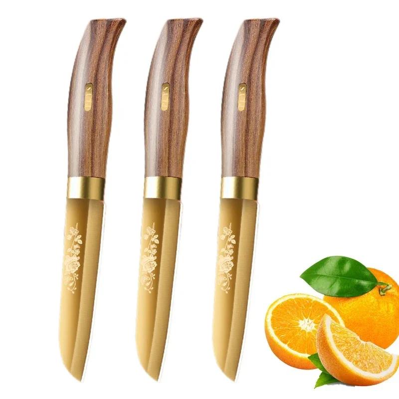 Kommerziellen gold überzogene titanium obst messer edelstahl sharp schäl messer Haushalt kleine küche messer, küche zubehör