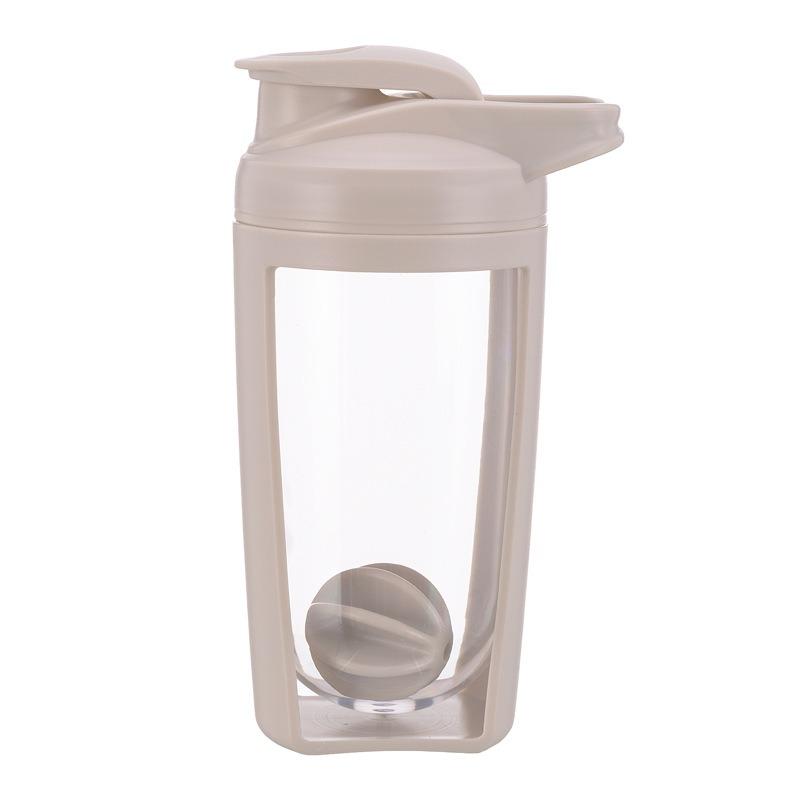 550 ml Shaker-Becher, Sport-Wasserflasche, tragbarer Kaffee-Milch-Mischbecher, Proteinpulver-Shake-Mischbecher, versiegelte, auslaufsichere Flasche 550ml white