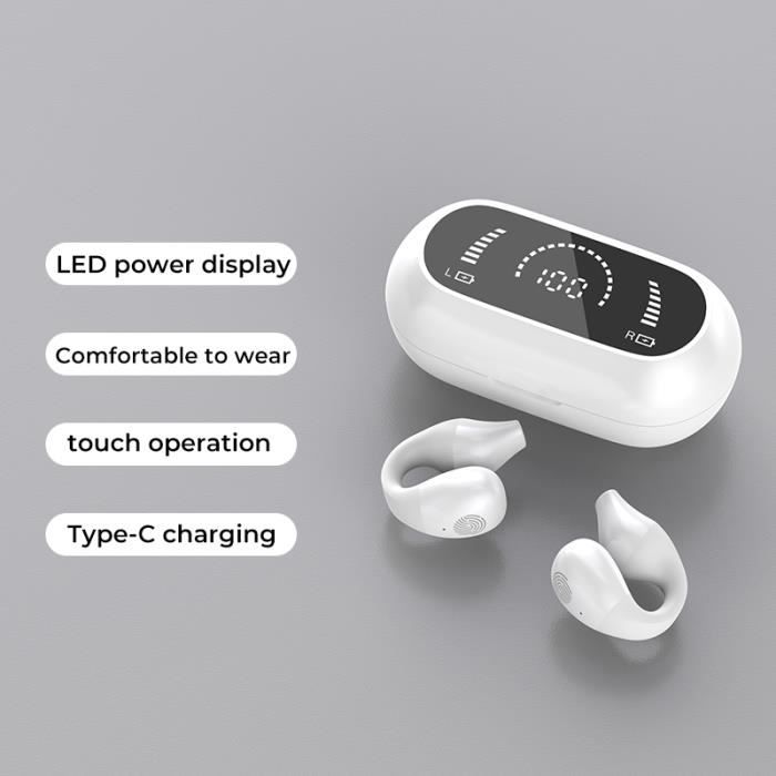 Blanc-Drahtlose Bluetooth-Clip-Kopfhörer mit Mikrofon, Sophia Knochenschall-Kopfhörer, offene Ohrhörer