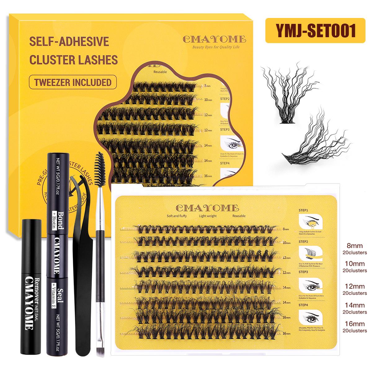 Einzelbüschel Wolle Gelockte Falsche Wimpern Natürlich Flauschig Dick Segmentierte Wimpern Leichte Wimpern Set