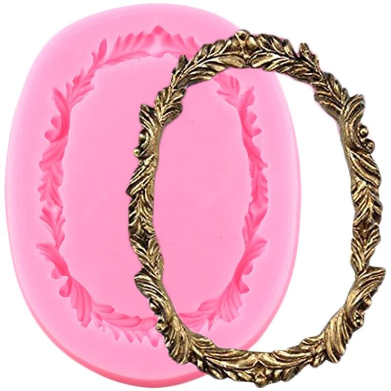 DIY Spiegelrahmen Fondant Kuchen Dekorieren Werkzeuge Schokolade Kuchen Silikonformen Küche Backformen grün