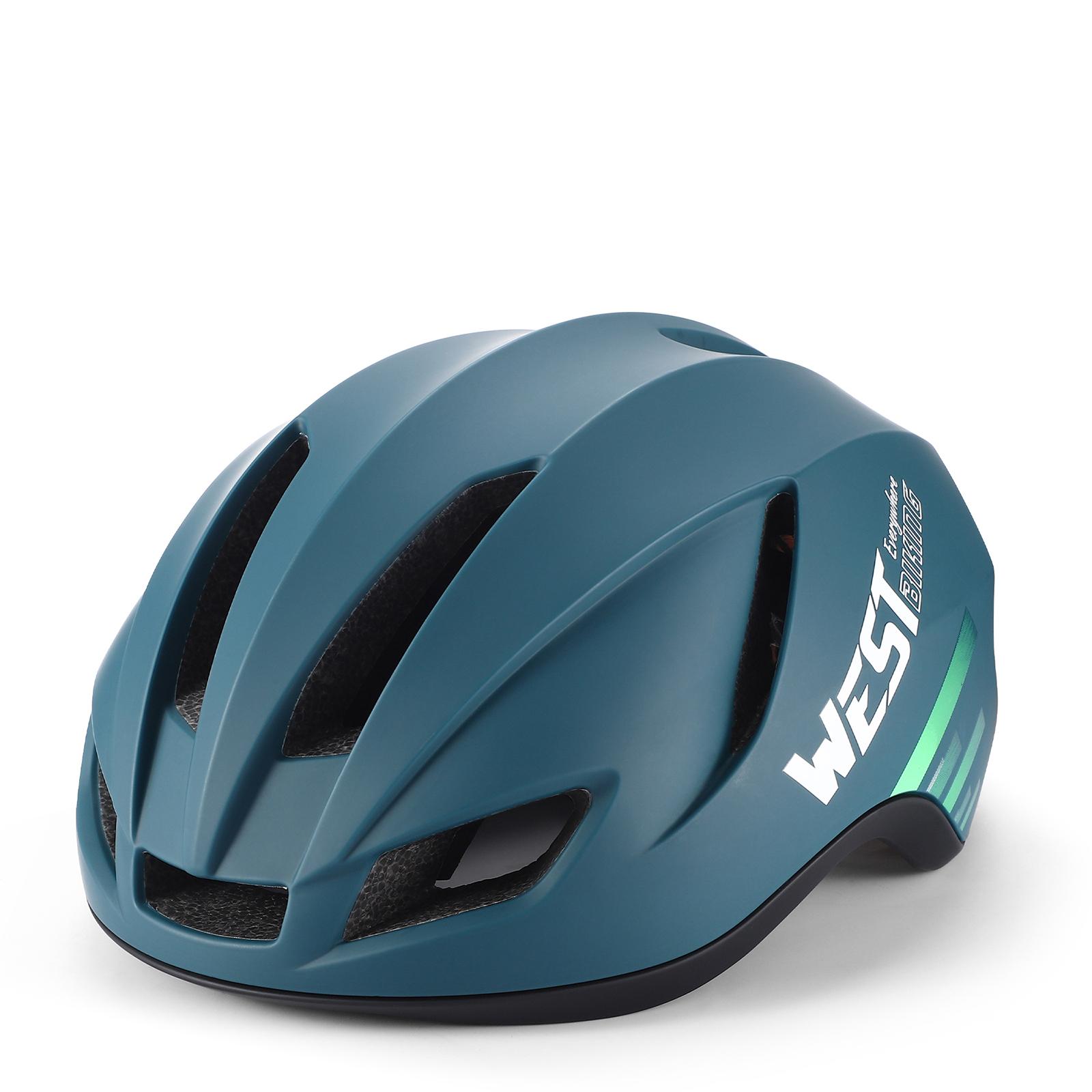 Atmungsaktiver Fahrradhelm Fahrradhelm Ultraleichter integrierter Fahrradhelm Sicherheitskappe Radfahren blau