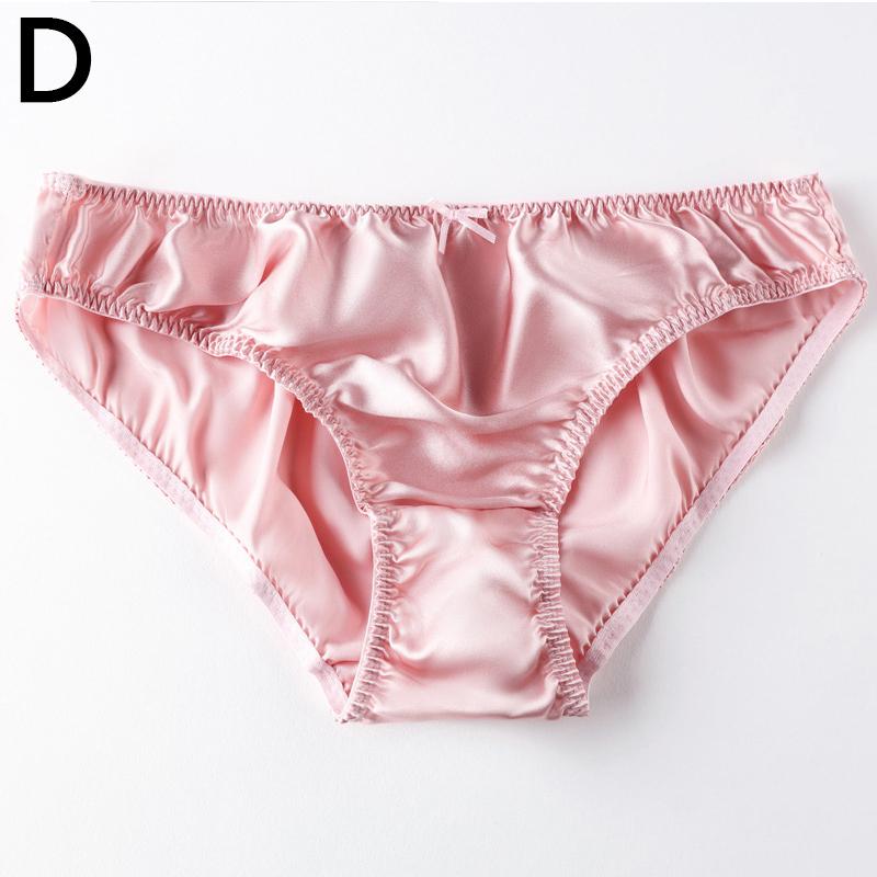 Damen-Slip aus Maulbeerseide, Unterhose, weich, bequem, Unterwäsche, solide Mädchen, weibliche Slips, sexy Dessous, Dessous in Übergröße L rosa