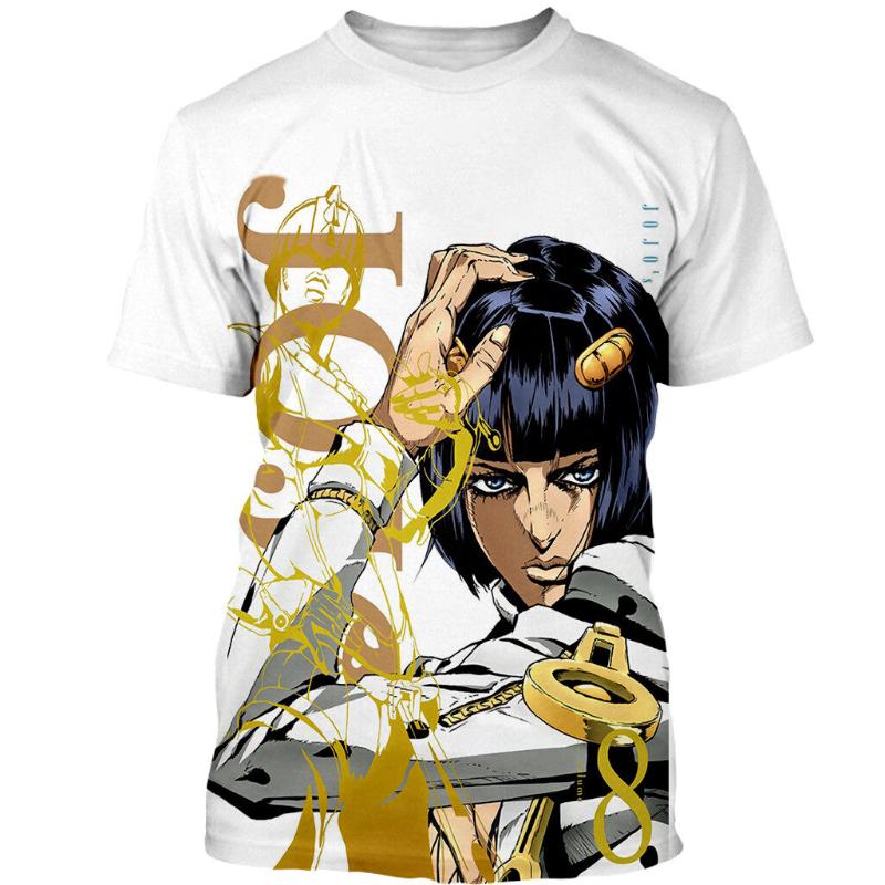 JoJo's Bizarre Adventure Anime T-Shirts Männer Frauen Cartoon 3D-Druck T-Shirt Mode Harajuku Kinder Rundhals T-Shirts Tops Kleidung XXXL