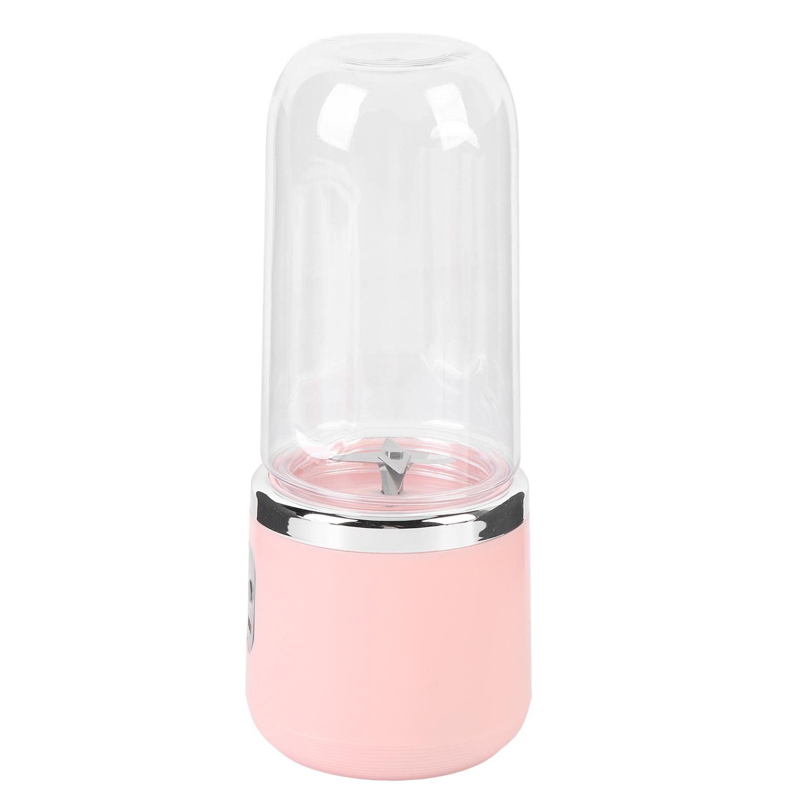 400ml Tragbarer Mixer für Säfte Smoothies Leistungsstarker Mixer USB Wiederaufladbarer Fruchtentsafter Becher Rosa L(for 6.5-9kg)