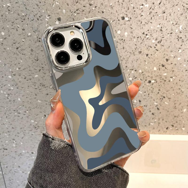 Wirbelmuster Spiegel Handyhülle Für iPhone 14 Pro Max Hülle Für iPhone 11 13 15 16 Pro Max XR Mode Weiche Rückseite Abdeckung Funda Capa For iPhone 15Pro Max