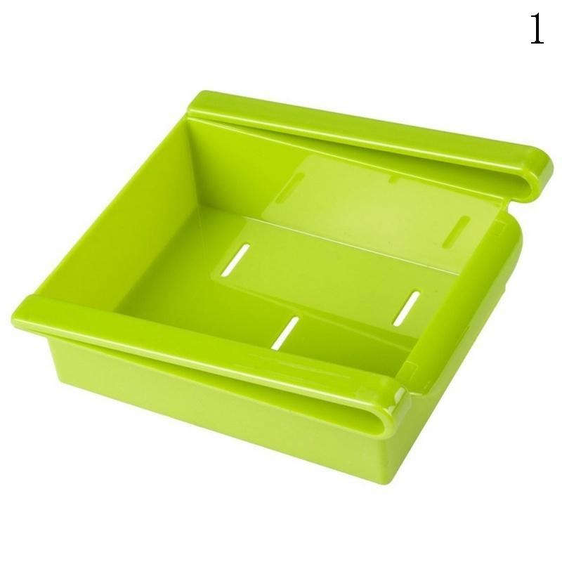 Slide Küche Kühlschrank Gefrierschrank Space Saver Organizer Lagerregal Regalhalter grün