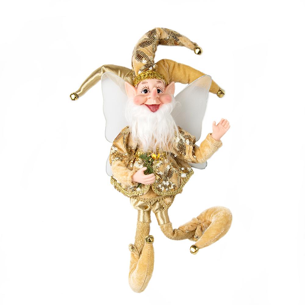 Gold Weihnachten Elf Puppe Dekoration Elf handgemachte Puppe Geschenk Weihnachtsbaum Anhänger Home Ornament Elf Clowns Neujahr Dekor Kinder Geschenke gold