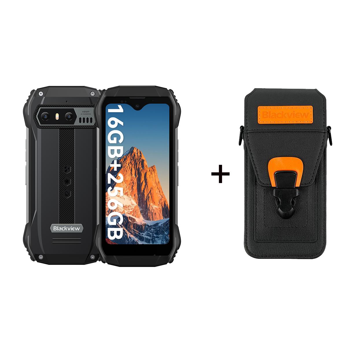 Refurbished Blackview N6000 Kompaktes Robustes Smartphone 4,3-Zoll , 16 GB RAM 256 GB ROM, 48MP Kamera, 3880mAh Akku, Helio G99 with case schwarz