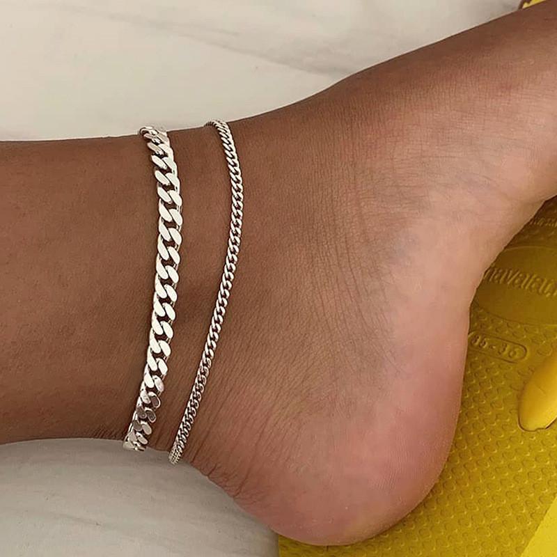 Trendiger Luxus-Doppelschicht-Fußkettchen für Damen mit einzigartigem Design