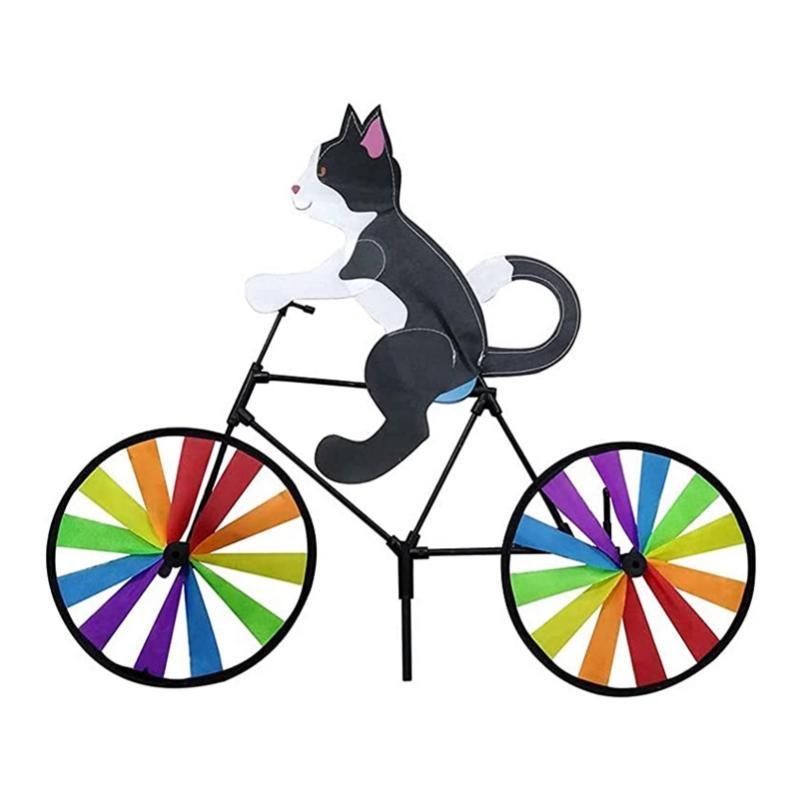 Tier Fahrrad Wind Spinner Katze Welpe Windmühle Outdoor Garten Dekoration Windrad Haus Hof Kunst Dekoration Geschenk
