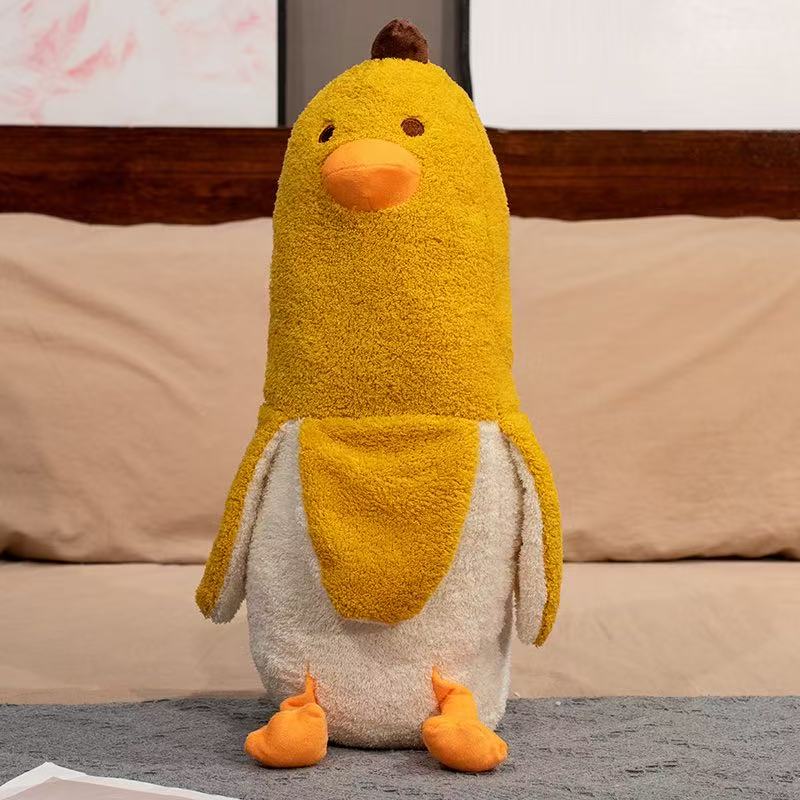 Neues Bananen-Ente Lustiges Plüschtier Großer Fuß Super Weiches Schlafkissen Puppe Für Kindergeburtstag Weihnachtsgeschenk 28cm orange