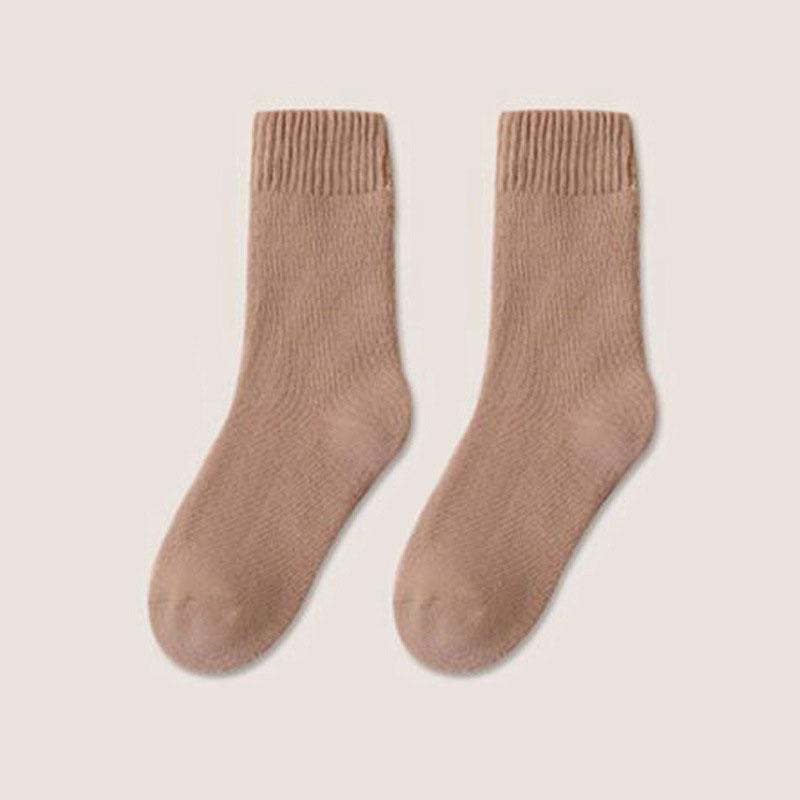 Winter Warme Socken Verdicken Baumwolle Einfarbig Frauen Weiße Socken Für Mädchen Schnee Schlaf Boden Socken Y2k One Size messing antik