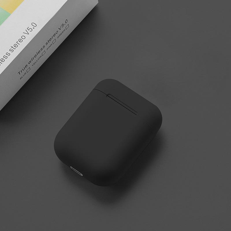 VAORLO Inpods 12 TWS Drahtlose Bluetooth-Kopfhörer Touch Control Stereo-Musik mit Ladehülle Bunte Kopfhörer für alle Smartphones schwarz
