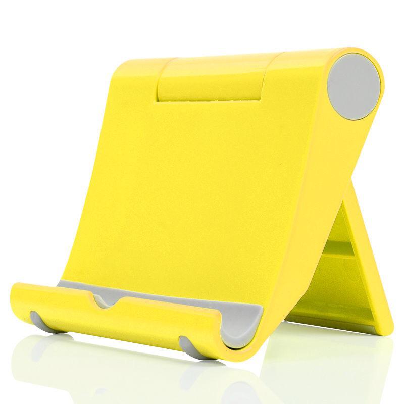 Tragbarer Handyhalter-Ständer, Smartphone-Unterstützung, Tablet-Ständer für iPhone, verstellbarer Schreibtisch-Handyhalter, Ipad-Ständer gelb