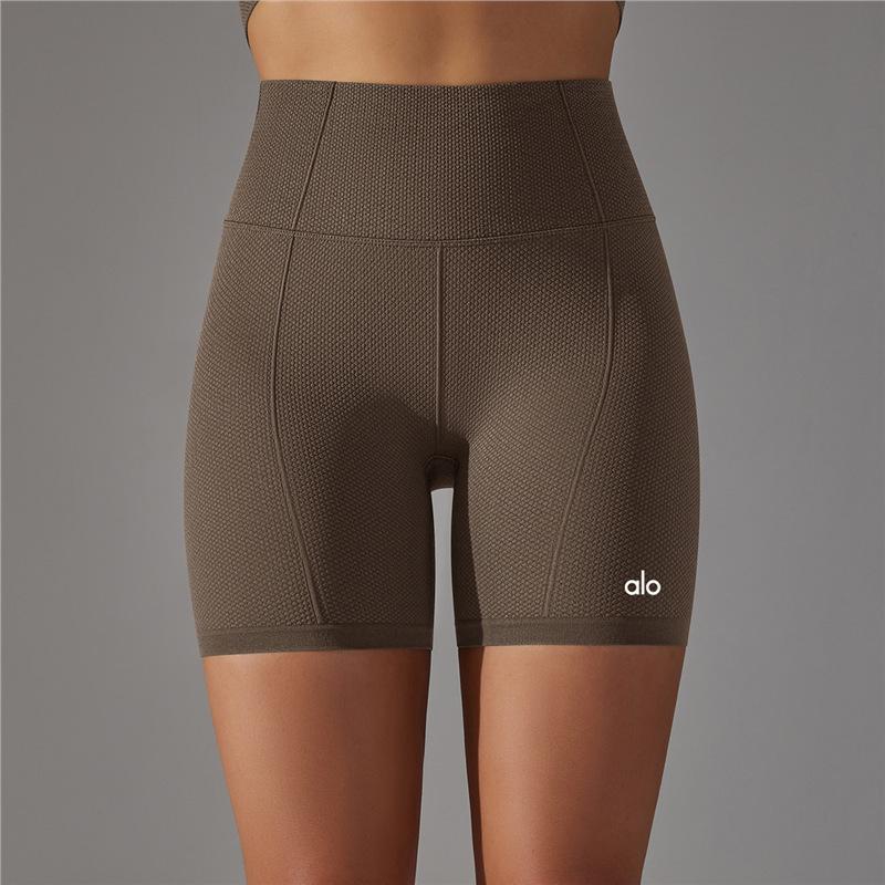 Nordamerika Alo Yoga Hohe Taille Damen Bauchkontrolle Po-Lifting Yoga-Shorts Medium dunkel kaffee