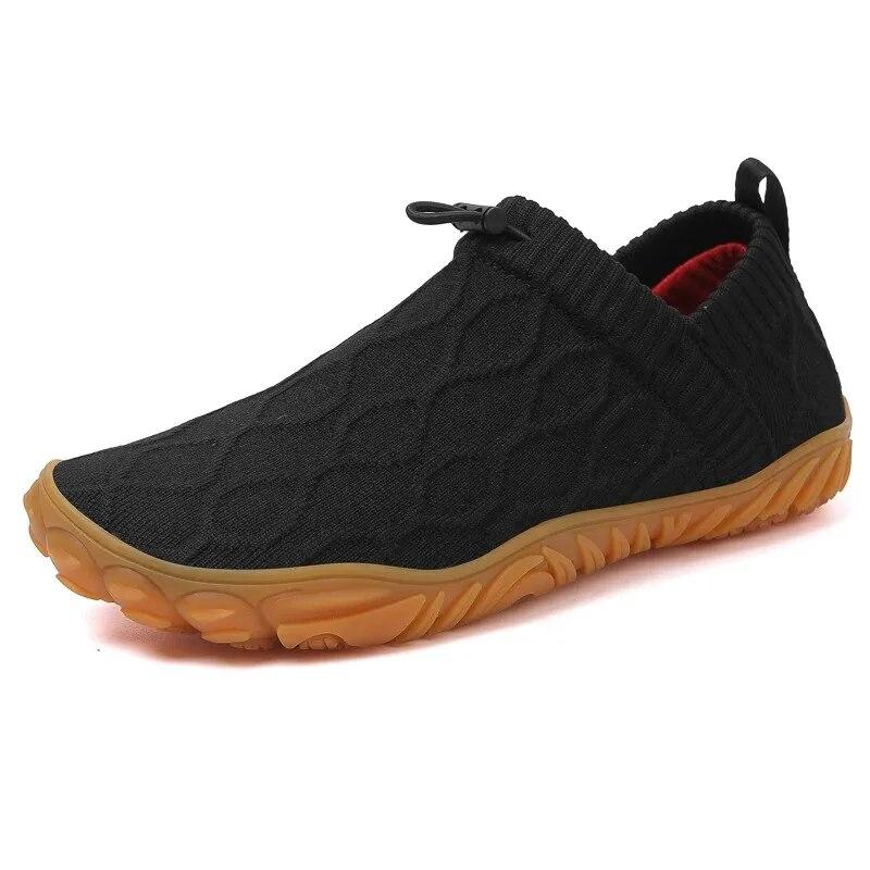 Minimalistische Barfußschuhe Herren Leicht Atmungsaktiv Nullabsatzsohle Breite Zehenpartie Lauf-Sneaker Herren Walking-Schuhe 45 schwarz