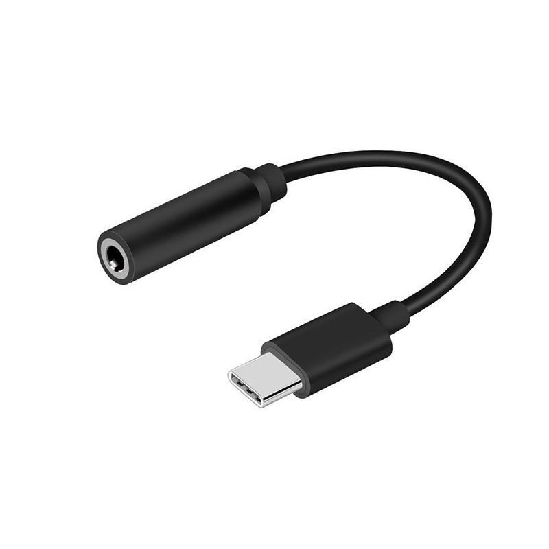 Mode für Huawei Typ C Kopfhörer 1pc USB C zu 3,5mm Kabel Jack Kopfhörer Adapter AUX schwarz