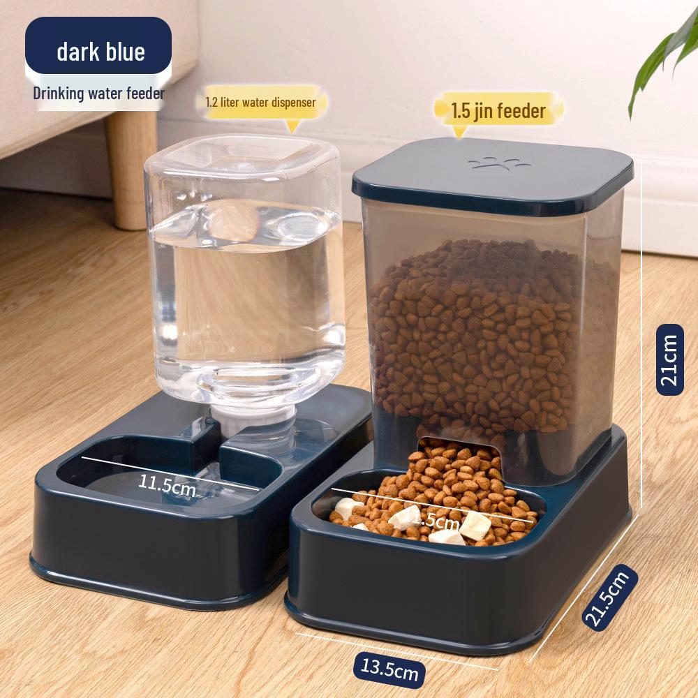 Automatischer Doppelnapf-Futterautomat für Haustiere: Anti-Überlauf Katzen- & Hundenapf-Set für Futter und Wasser