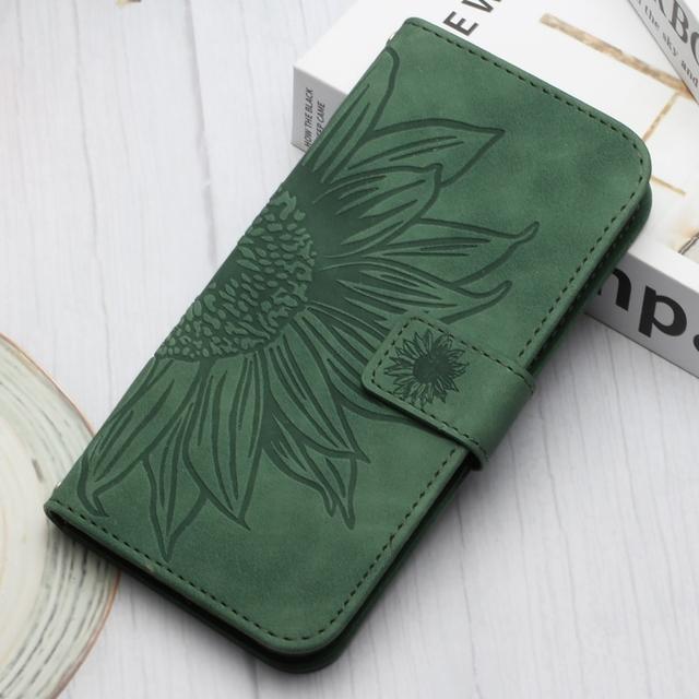 S20 + S20 Plus S20fe Brieftasche Telefonbuchhülle für Funda Samsung Galaxy S20 Fe S20ultra 5g Hülle 3D Sonnenblumen-Schmetterling Lederhülle Samsung S20 grün