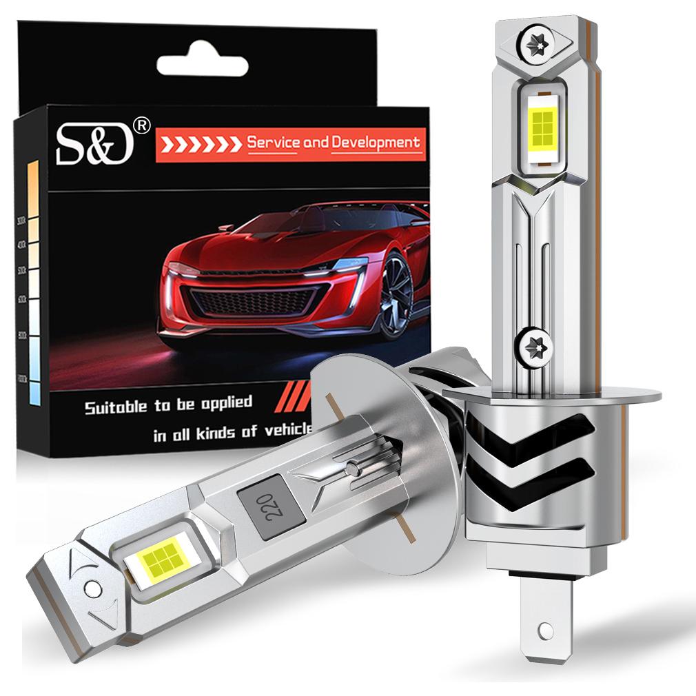 Neueste 2 Stück H1 Turbo LED Scheinwerferlampen Canbus Mini Kabellose Lampen mit Lüfter 25000LM CSP Chips Super Hell für Auto Nebelscheinwerfer Scheinwerfer 6500K Weiß H1