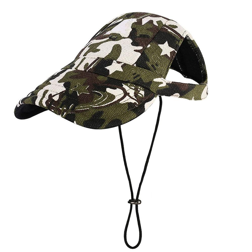 Hundehut, Hunde-Sonnenhut, Hunde-Baseballkappe, Hunde-Trucker-Mütze, Haustierhüte für kleine, mittelgroße und große Hunde mit Ohrlöchern, verstellbarem Kordelzug M