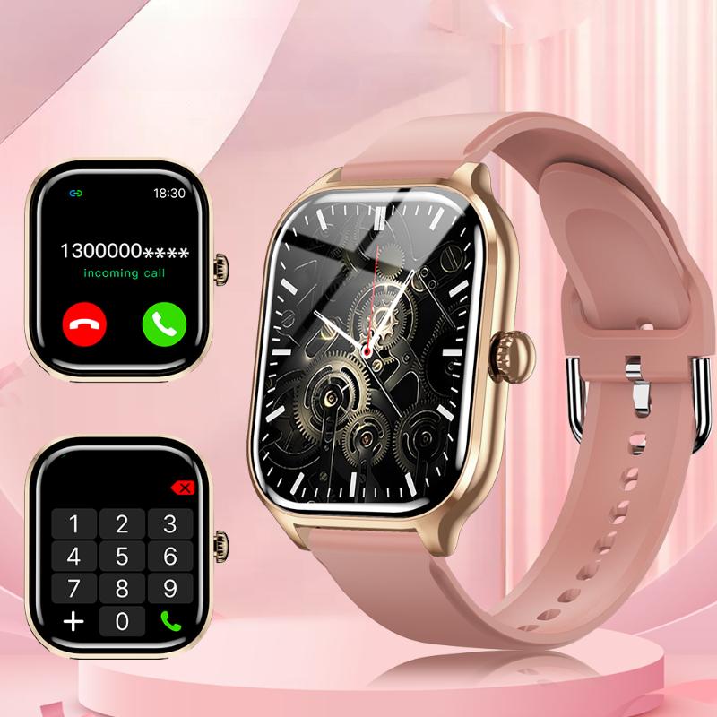 2025 Neue Smartwatch mit Sprachanruf 24-Stunden-Gesundheitsmonitor 100+ Sportmodi Bluetooth-Smartwatch für Männer Frauen 2,01 Display goldgelb