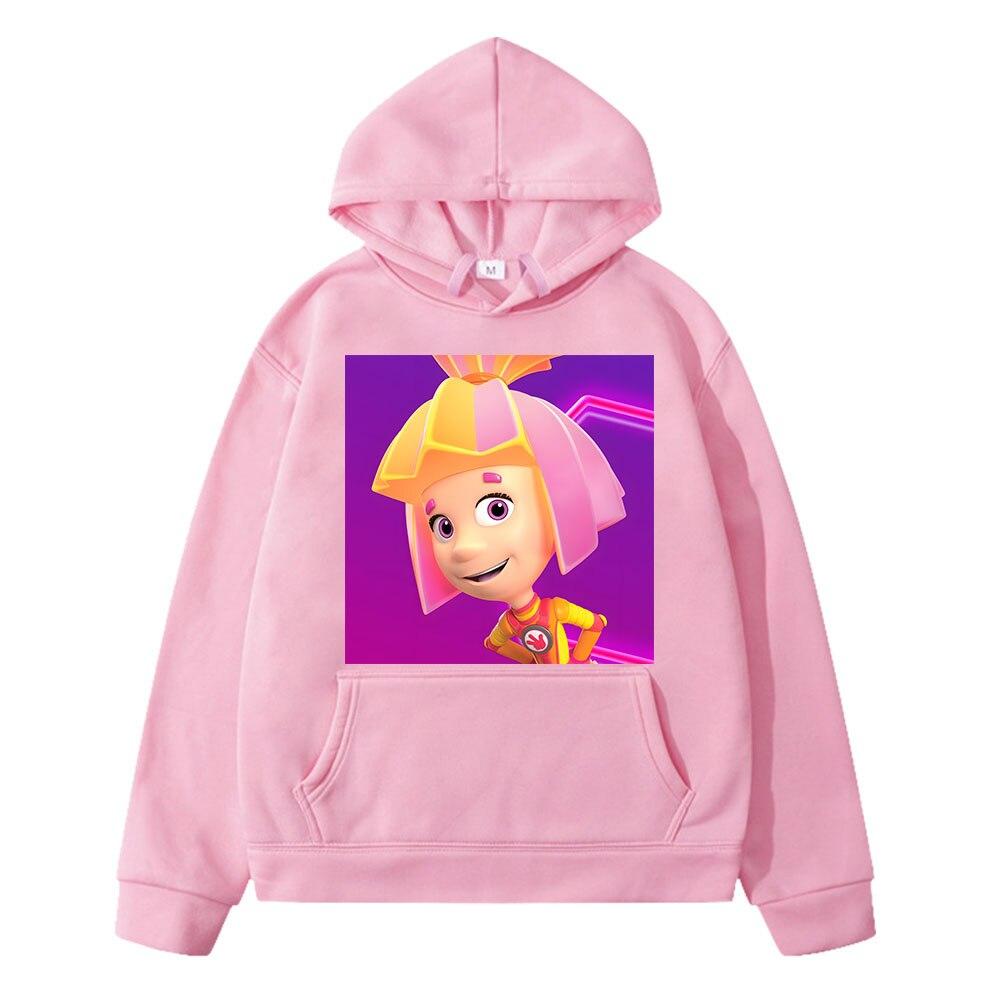 Die Fixies Hoodies Kinderkleidung Fleece Sweatshirt Mädchen Jungen Kleidung y2k Sudadera Herbst Anime Hoodie Pullover Kinderkleidung 130 rosa