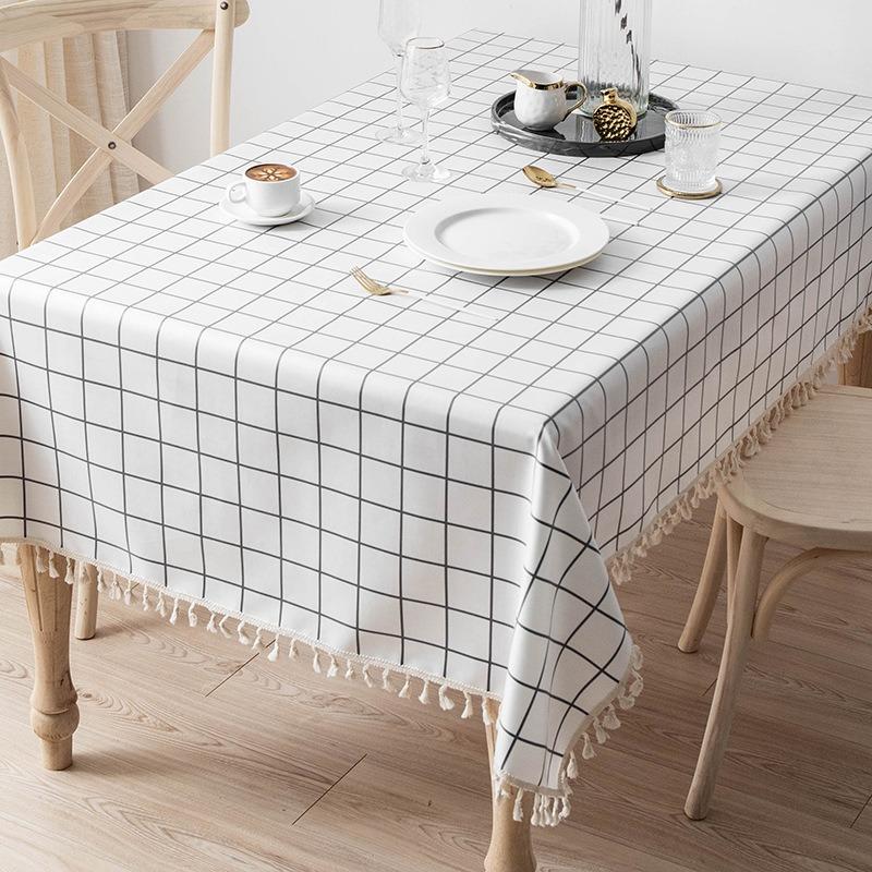 Einfache Plaid Tischdecke Pastoralen Baumwolle Leinen Esstisch Tischdecke Gitter Muster Schreibtisch Abdeckung Handtuch Tee Tuch Tisch Fall 90*140cm