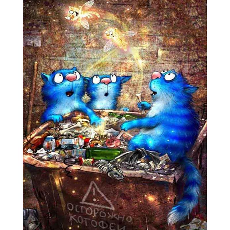 5D DIY Stickerei Handarbeit Kreuzstich Runde Harz Full Diamond Malerei Drei Abenteuer 20X30CM